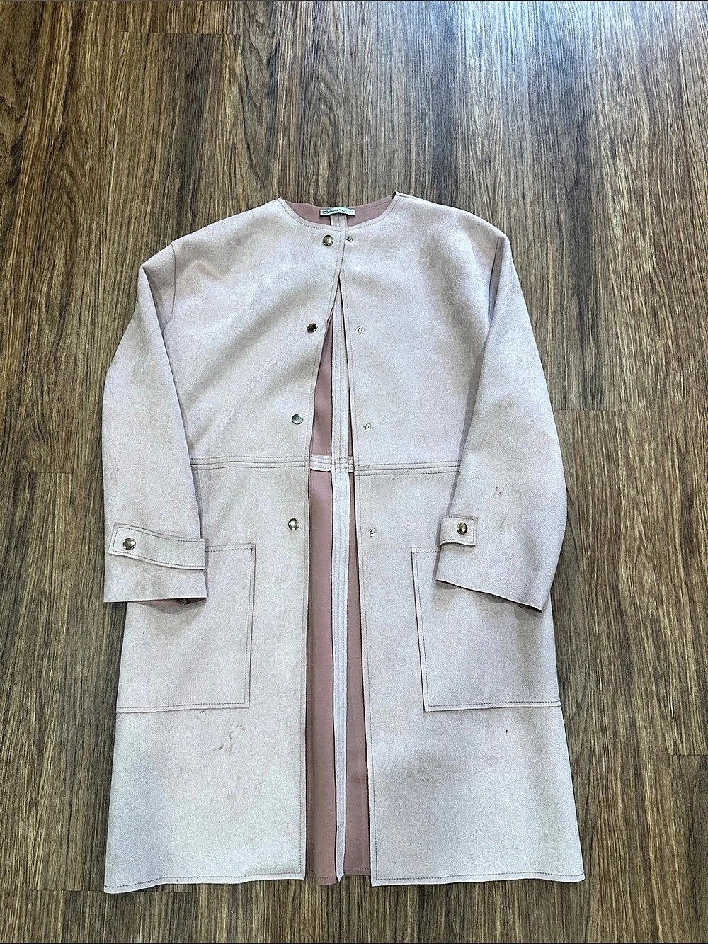 Zara Pink Snap-Front Coat